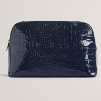CROCANA Dark Blue Croc Washbag