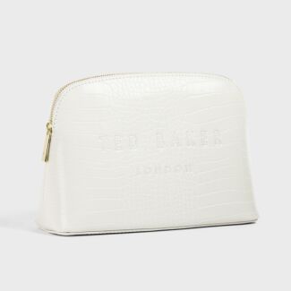 CROCALA Nude Croc Makeup Bag