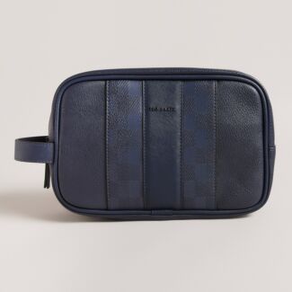 WAYDEE Navy House Check Washbag