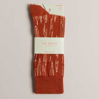 BOILIN Orange Pen Pattern Men's Crew Socks