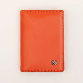 CODY Colour Block Orange Leather Bifold Wallet