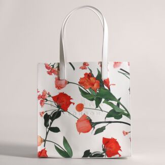 FLIRCON Icon Large White Floral Print Bag