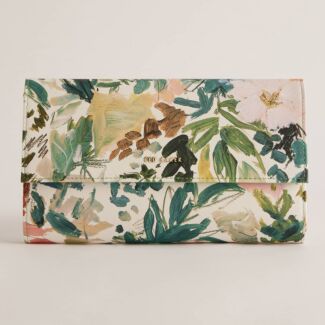 LETTAAS Cream Painted Meadow Travel Organiser Wallet