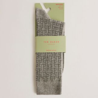 SOKKSIX Grey T Pattern Men's Crew Socks