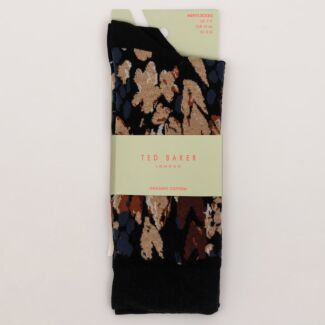 SOKKAAA Black Floral Pattern Men's Crew Socks