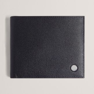 KALMER Caviar Texture Dark Navy Leather Bifold Wallet