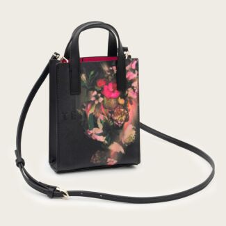 SALLIYA Black Printed Floral Mini Icon Bag
