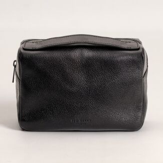 GIORJIO Black Leather Washbag