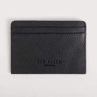 GRINSBY Black Stripe Leather Card Holder
