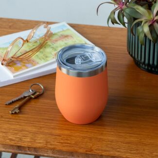 Orange Rubber Coated 350ml Travel Cup
