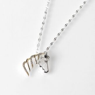 Two-Tone Equestrian Horse Head Necklace