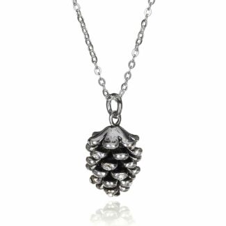 Silver Plated Back To Nature Pine Cone Necklace