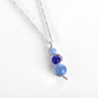 Silver Plated Blue Moonstone Ripple Necklace