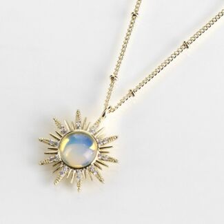 Gold Plated Moonstone Sunshine Necklace