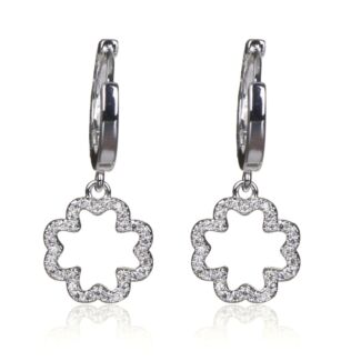 Silver Plated Clover Vignette Earrings