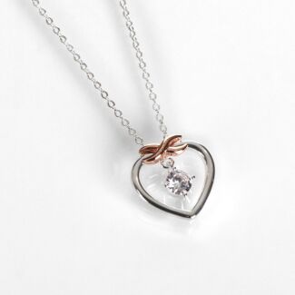 Two Tone Kiss Collection Eternal Heart Necklace