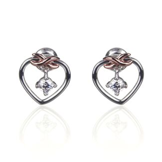 Two Tone Kiss Collection Eternal Heart Stud Earrings