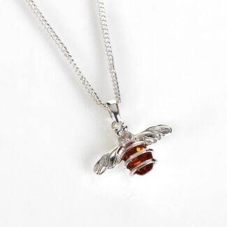 Silver Plated Honey Bee Coiled Necklace