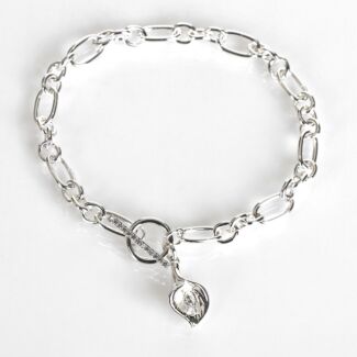 Silver Plated Calla Lily T-Bar Bracelet