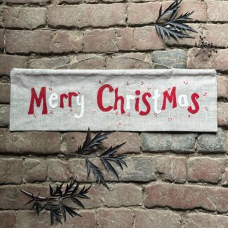 Long Linen Merry Christmas Hanger