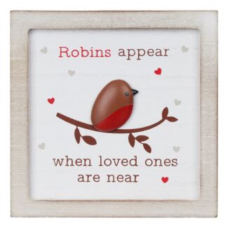 Robins Appear Square Wall Plaque