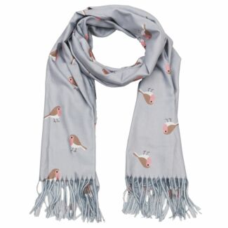 Grey Robin Cashmere Feel Scarf
