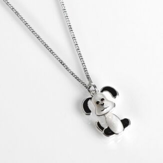 Girls Silver Plated Cute Dog Necklace