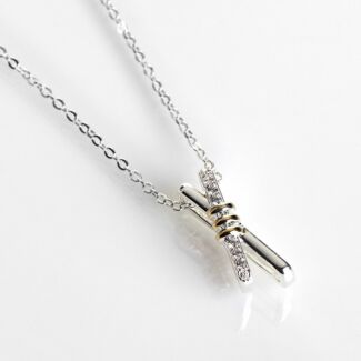 Two Tone Kiss Collection Modern Kiss Necklace