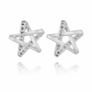 Silver Plated Celestial Sparkle Star Earrings