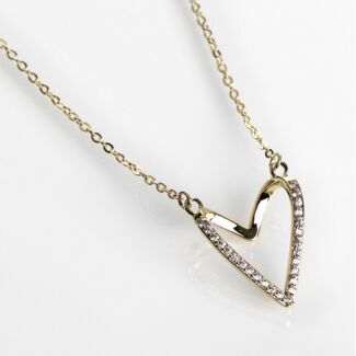 Gold Plated Te Amo 3D Heart Necklace