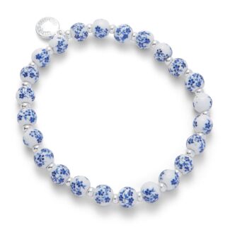 Ceramic Floral Silver Plated Bracelet