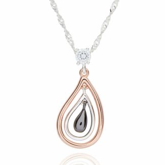 Mixed Metal Modern Teardrop Necklace