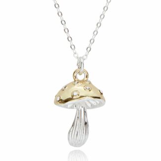 Back To Nature Two Tone Mushroom Necklace