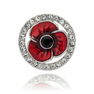 Silver Plated Framed Poppy Pin Brooch