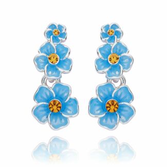 Silver Plated Forget Me Not Trio Earrings