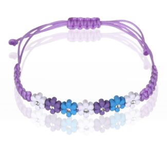 Girl’s Lilac Colourful Daisies Friendship Bracelet
