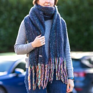 Navy Cosy Flecked Scarf