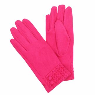 Pink Knitted Cuff Boxed Gloves