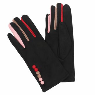 Colourful Accents Black Boxed Gloves