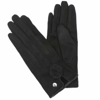 Pompom Black Boxed Gloves