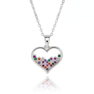 Glam Rox Pretty Heart Silver Plated Necklace
