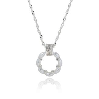 Circle Of Pearls Silver Plated Necklace