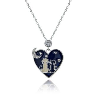 Stargazing Dogs Silver Plated Necklace