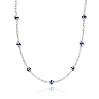 Ceramic Aztec Silver Plated Necklace