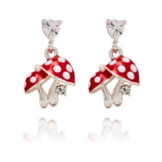 Back To Nature Mini Mushrooms Silver Plated Stud Earrings