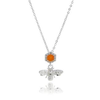 Honeycomb Bee Silver Plated Necklace