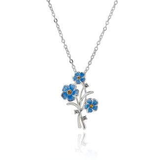 Forget-Me-Not Posy Silver Plated Necklace