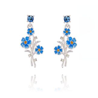 Forget-Me-Not Posy Silver Plated Stud Earrings