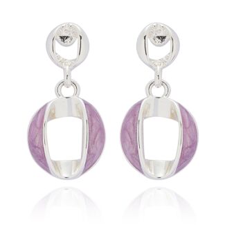 Iced Gem Twisted Circle Silver Plated Earrings