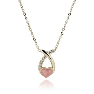 Iced Gem Kiss Gold Plated Necklace
